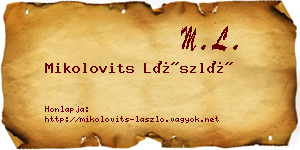 Mikolovits László névjegykártya